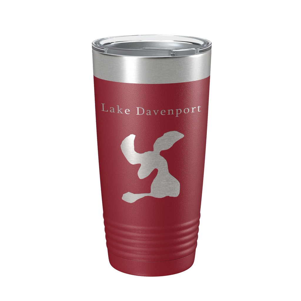 Lake Davenport Map Tumbler Travel Mug Insulated Laser Engraved Coffee Cup Florida 20 oz