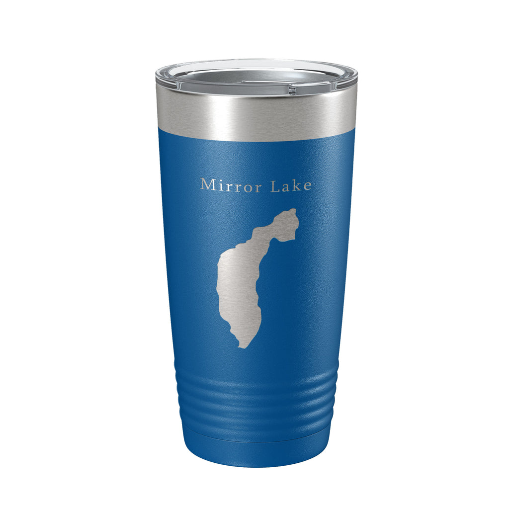 Mirror Lake Map Tumbler Travel Mug Insulated Laser Engraved Coffee Cup New York 20 oz
