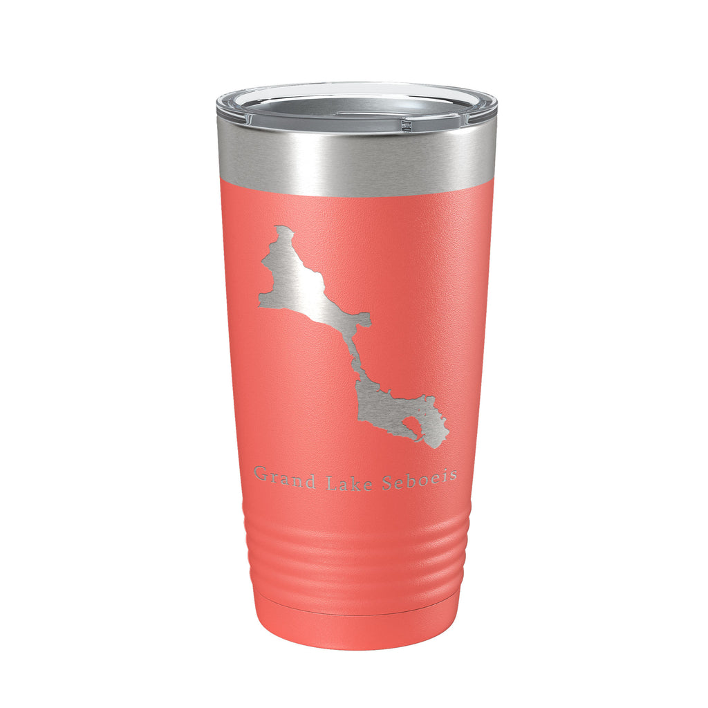 Grand Lake Seboeis Map Tumbler Travel Mug Insulated Laser Engraved Coffee Cup Maine 20 oz
