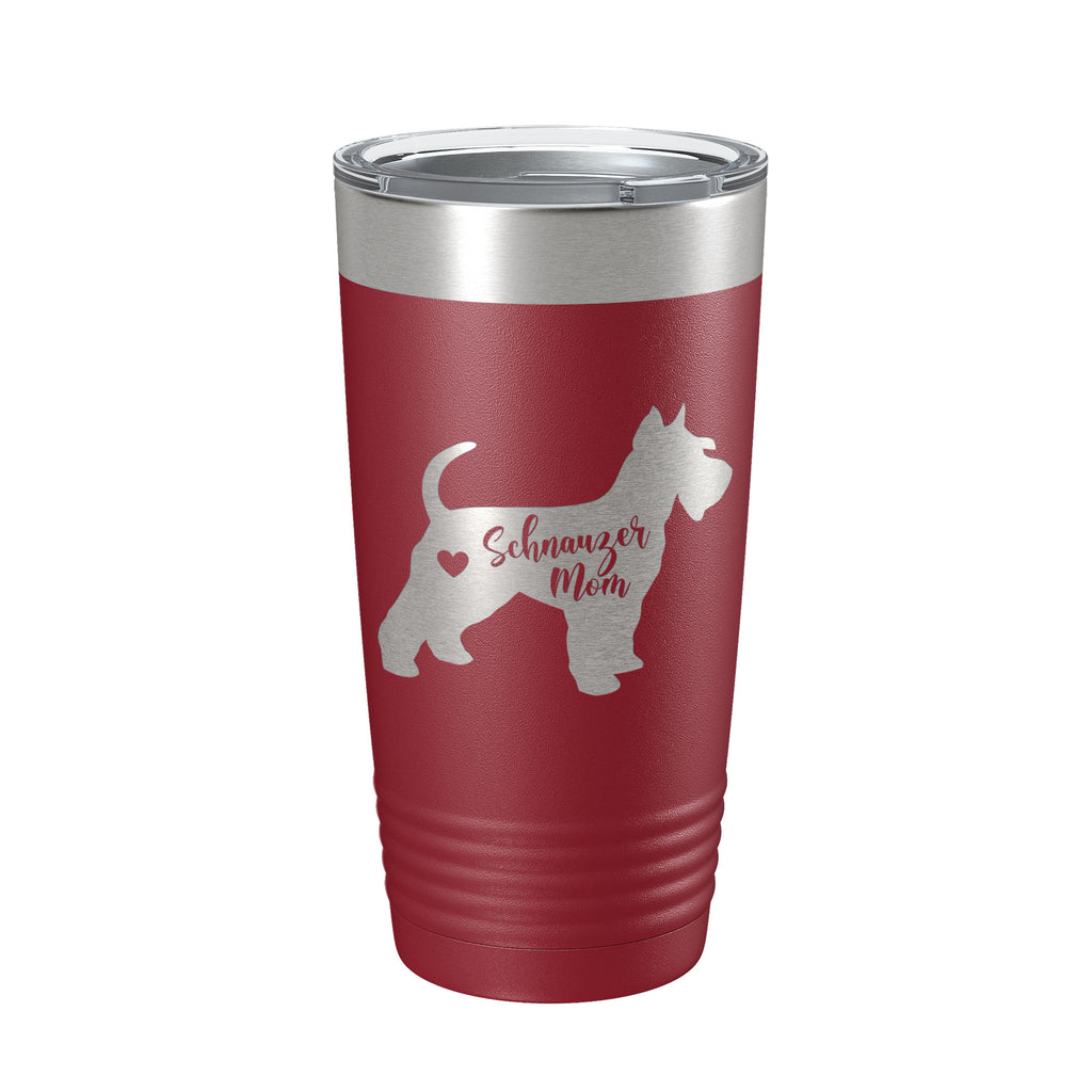 Schnauzer Mom Tumbler Dog Travel Mug Gift Insulated Laser Engraved Coffee Cup 20 oz