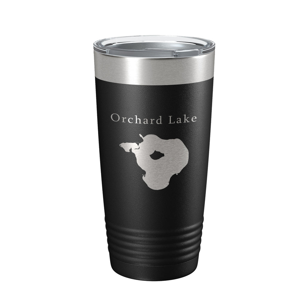 Orchard Lake Map Tumbler Travel Mug Insulated Laser Engraved Coffee Cup Michigan 20 oz