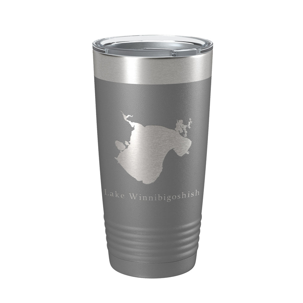 Lake Winnibigoshish Map Tumbler Travel Mug Insulated Laser Engraved Coffee Cup Minnesota 20 oz