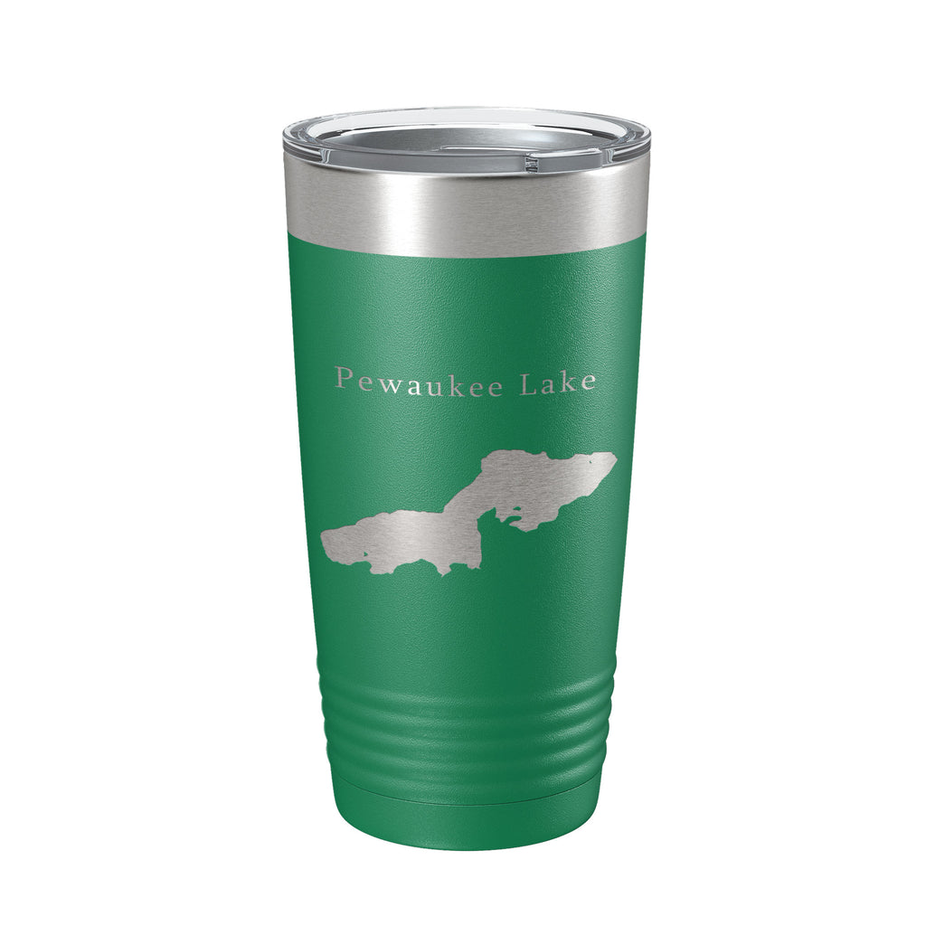 Pewaukee Lake Map Tumbler Travel Mug Insulated Laser Engraved Coffee Cup Wisconsin 20 oz
