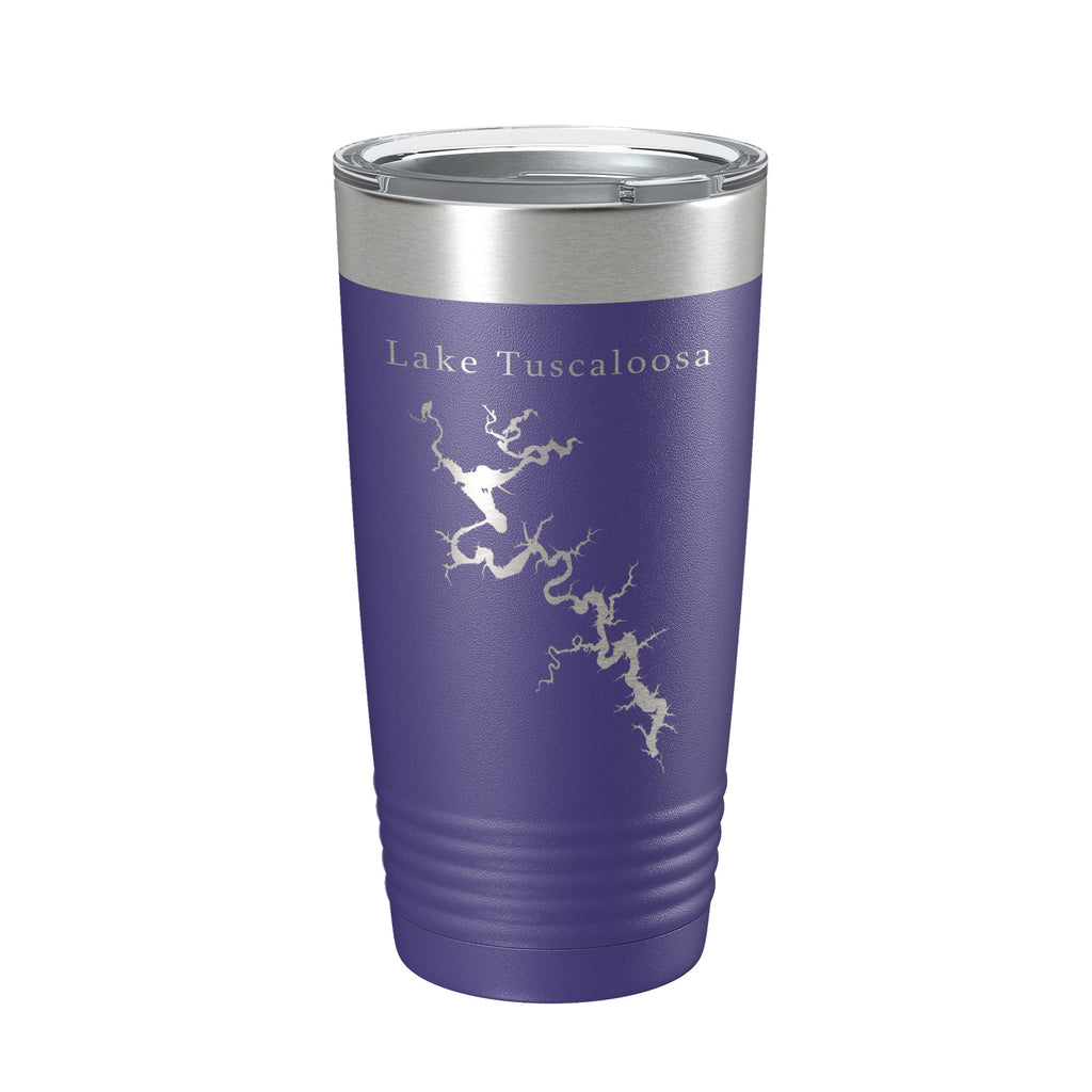 Lake Tuscaloosa Map Tumbler Travel Mug Insulated Laser Engraved Coffee Cup Alabama 20 oz