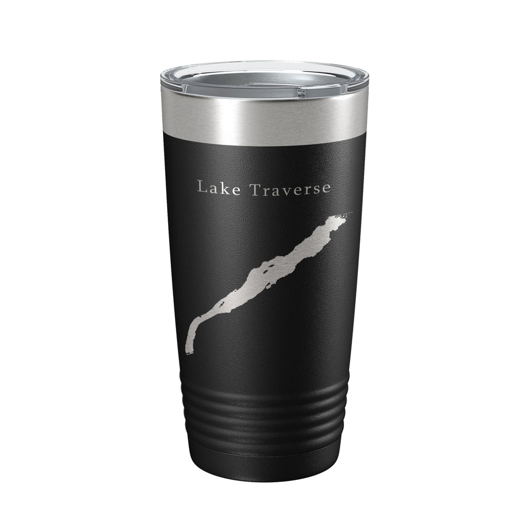 Lake Traverse Map Tumbler Travel Mug Insulated Laser Engraved Coffee Cup South Dakota Minnesota 20 oz
