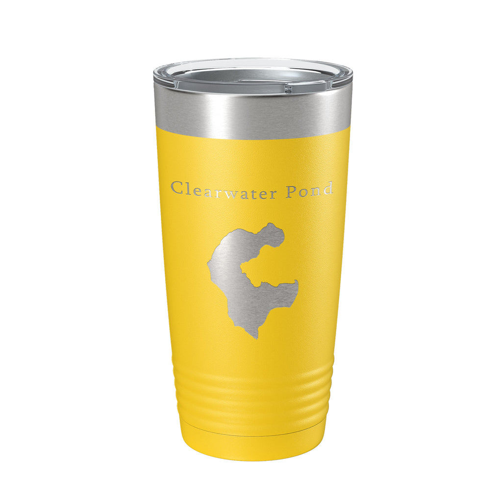 Clearwater Pond Lake Map Tumbler Travel Mug Insulated Laser Engraved Coffee Cup Maine 20 oz