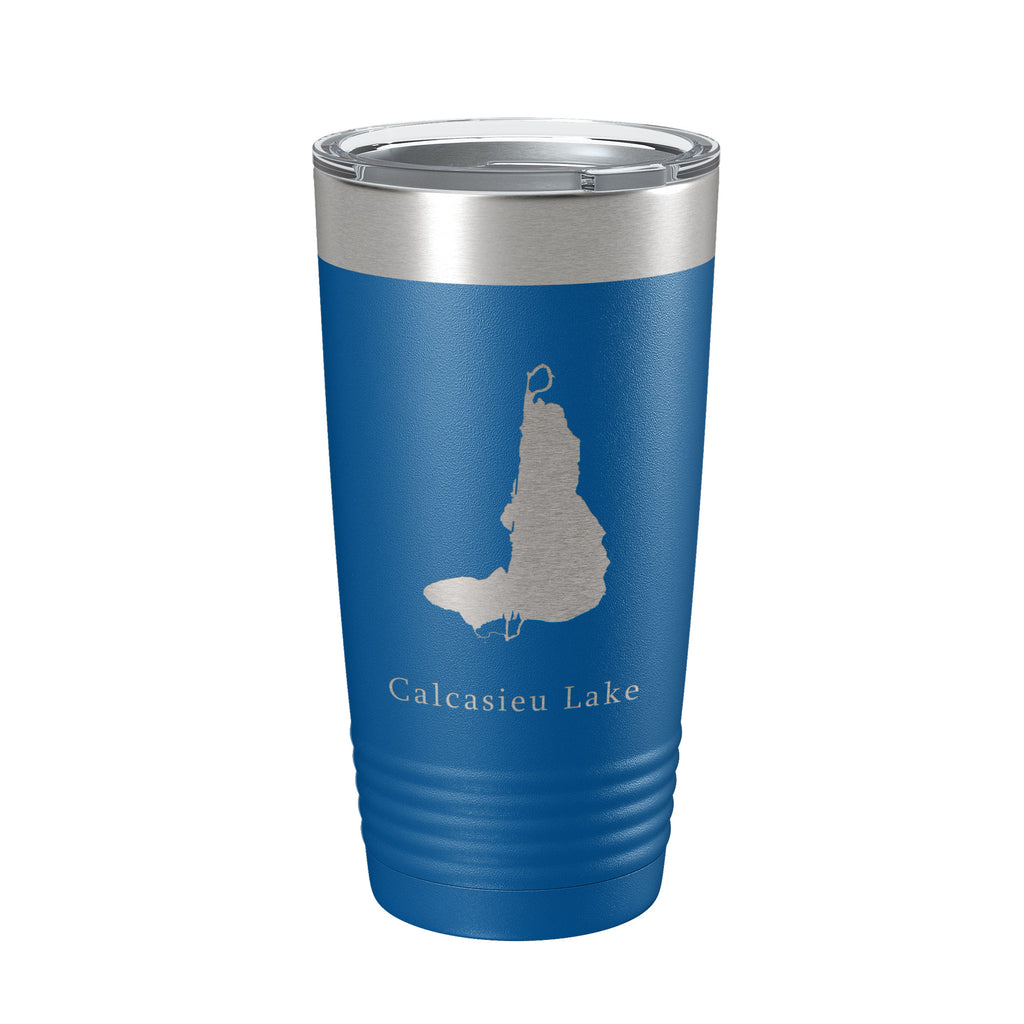 Calcasieu Lake Map Tumbler Travel Mug Insulated Laser Engraved Coffee Cup Louisiana 20 oz