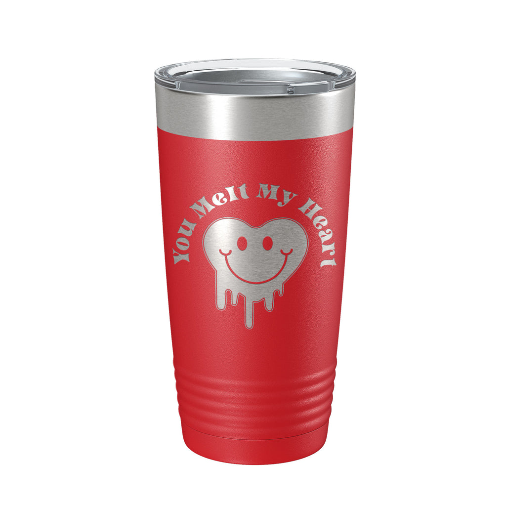 Valentine's Day Tumbler You Melt My Heart Travel Mug Insulated Laser Engraved Coffee Cup 20 oz