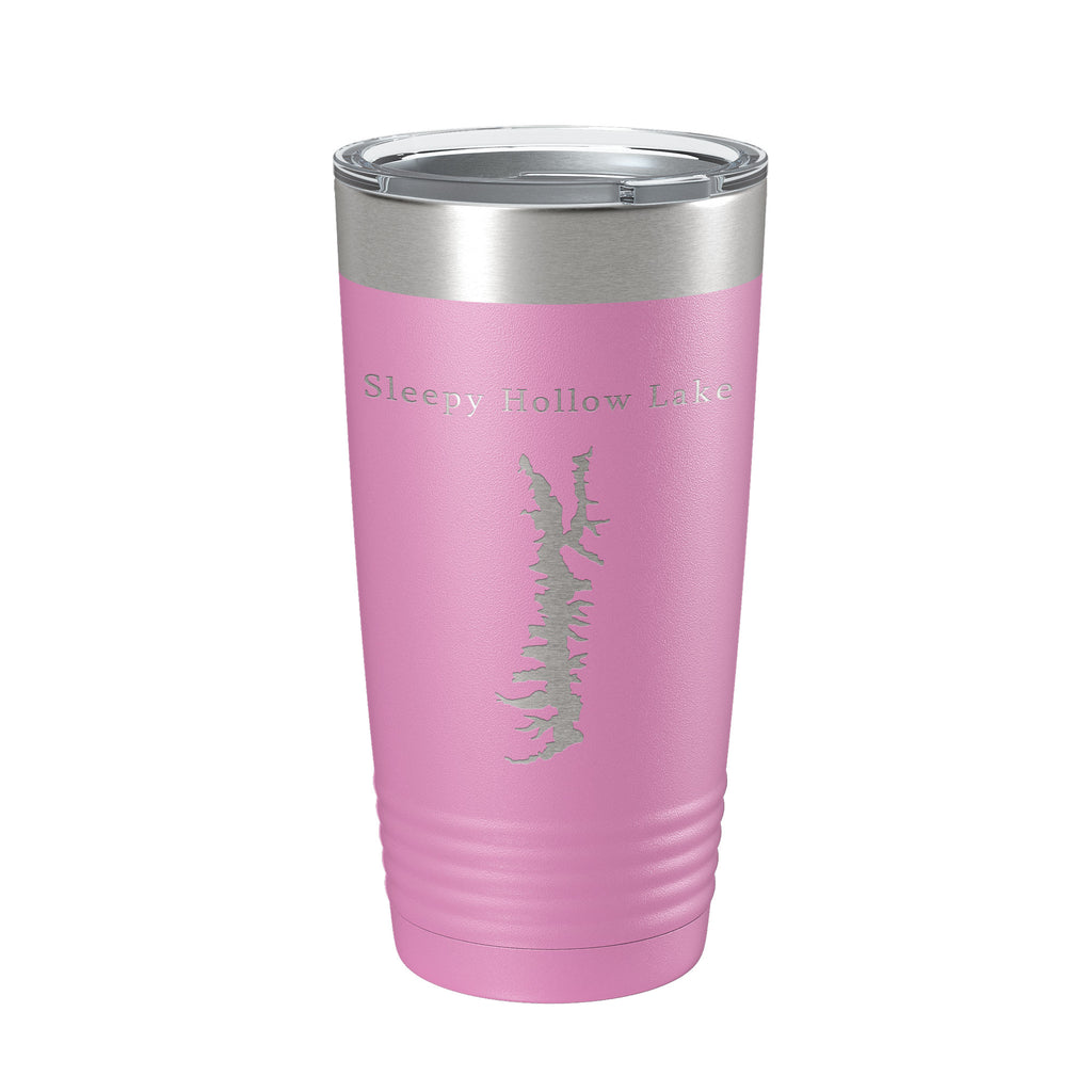 Sleepy Hollow Lake Map Tumbler Travel Mug Insulated Laser Engraved Coffee Cup New York 20 oz