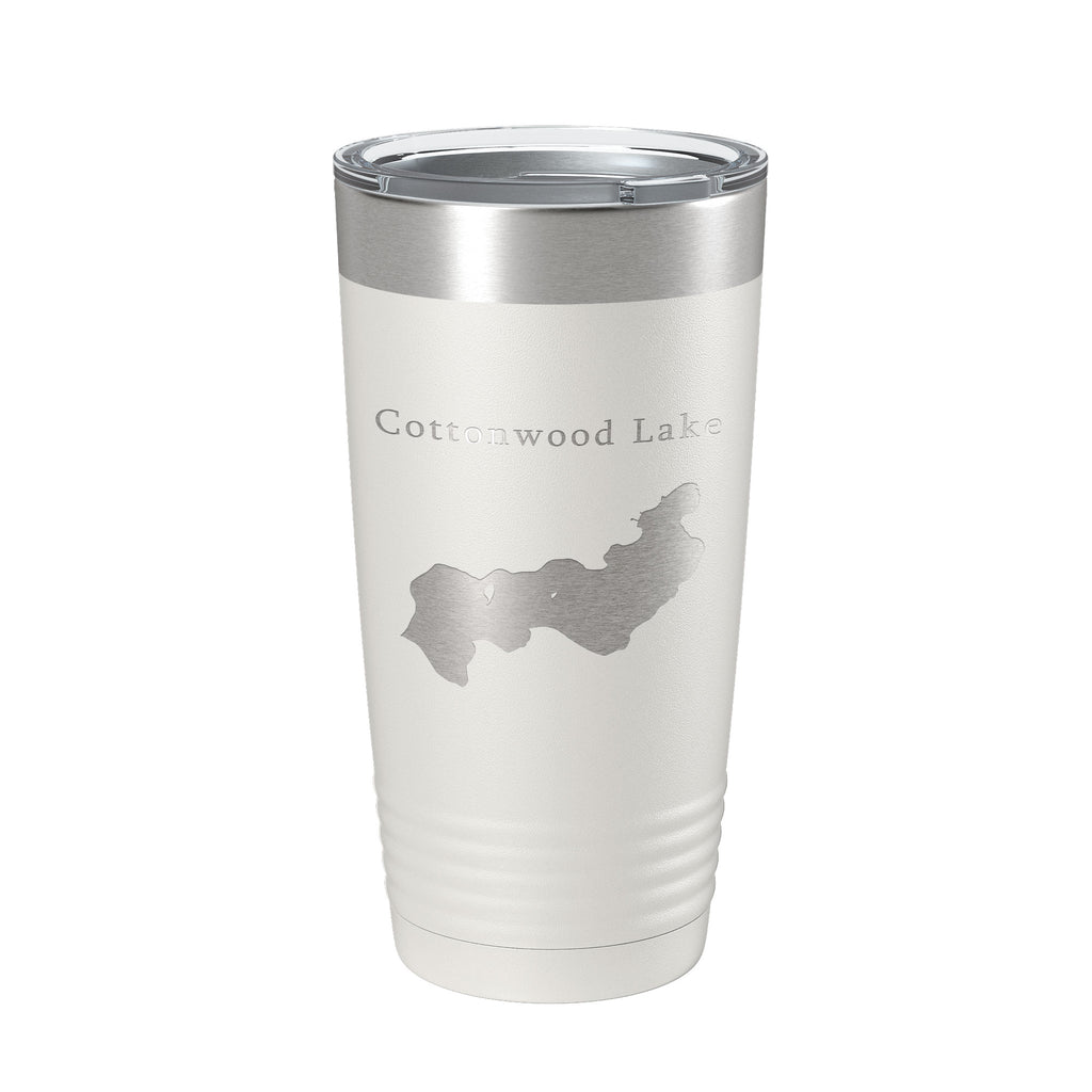 Cottonwood Lake Map Tumbler Travel Mug Insulated Laser Engraved Coffee Cup Alaska 20 oz