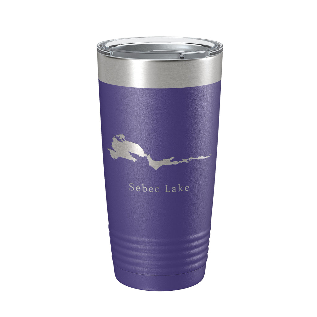 Sebec Lake Map Tumbler Travel Mug Insulated Laser Engraved Coffee Cup Maine 20 oz