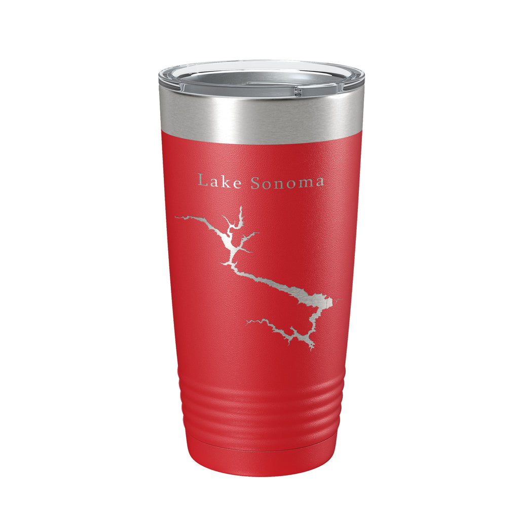 Lake Sonoma Map Tumbler Travel Mug Insulated Laser Engraved Coffee Cup California 20 oz