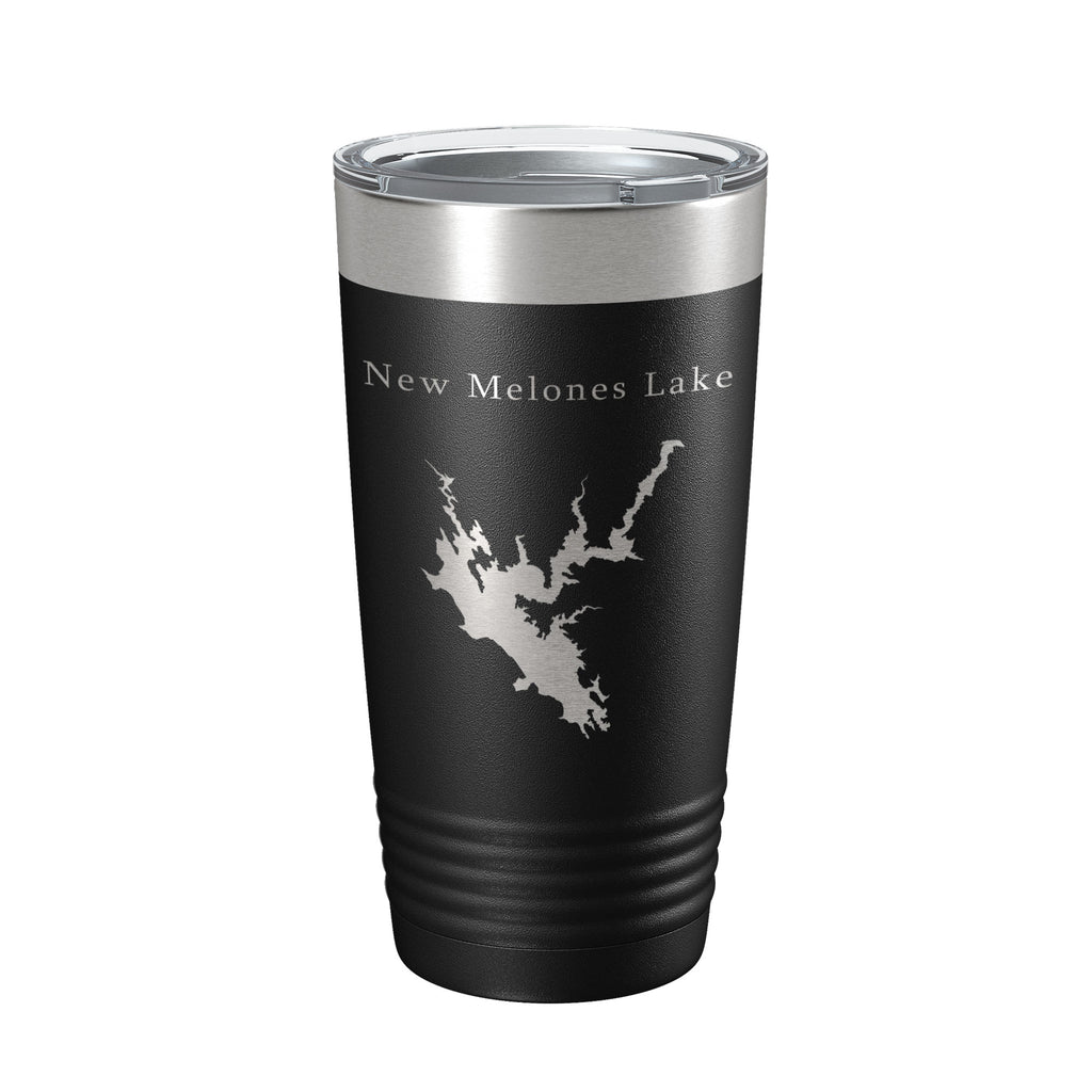 New Melones Lake Map Tumbler Travel Mug Insulated Laser Engraved Coffee Cup California 20 oz