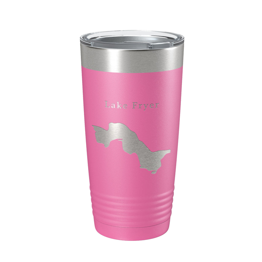 Lake Fryer Map Tumbler Travel Mug Insulated Laser Engraved Coffee Cup Texas 20 oz