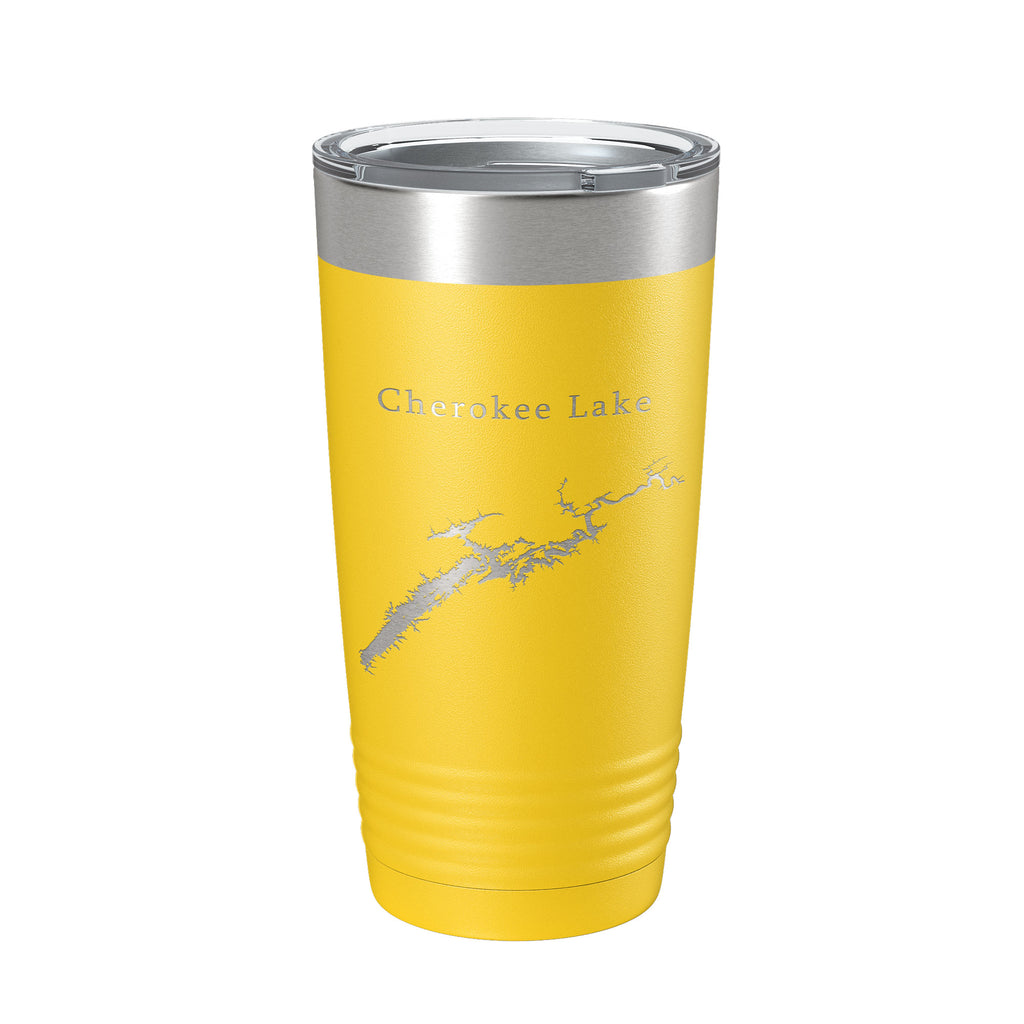 Cherokee Lake Map Tumbler Travel Mug Insulated Laser Engraved Coffee Cup Tennessee 20 oz
