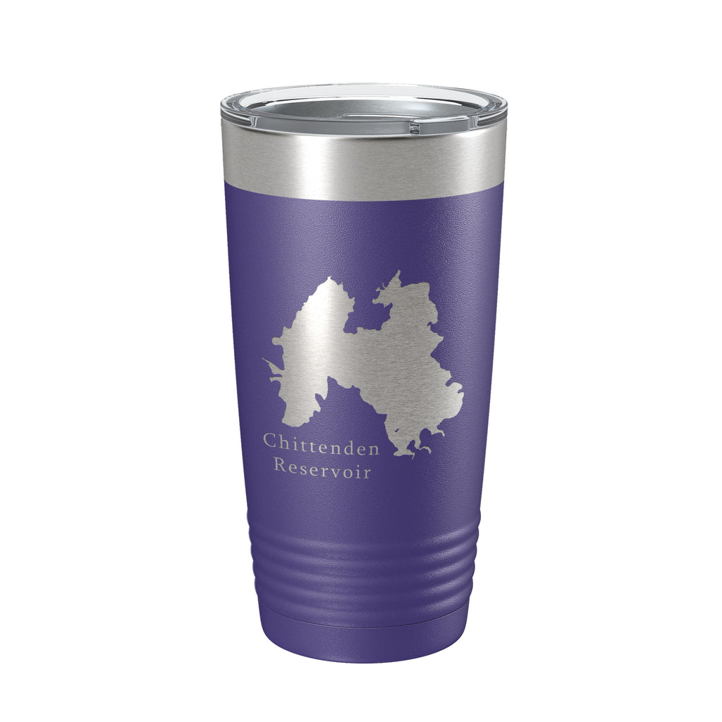 Chittenden Reservoir Tumbler Lake Map Travel Mug Insulated Laser Engraved Coffee Cup Vermont 20 oz