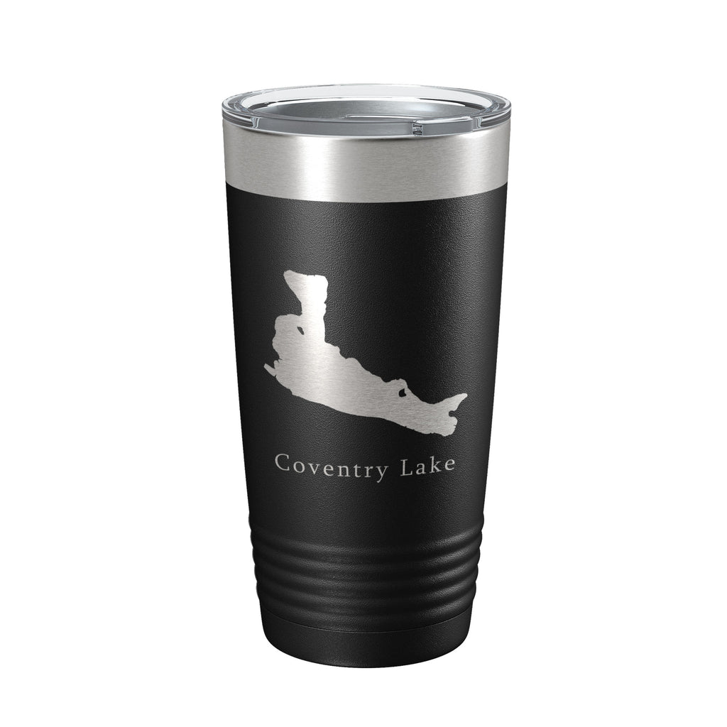 Coventry Lake Map Tumbler Travel Mug Insulated Laser Engraved Coffee Cup Connecticut 20 oz