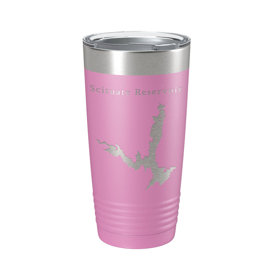 Scituate Reservoir Tumbler Lake Map Travel Mug Insulated Laser Engraved Coffee Cup Providence Rhode Island 20 oz