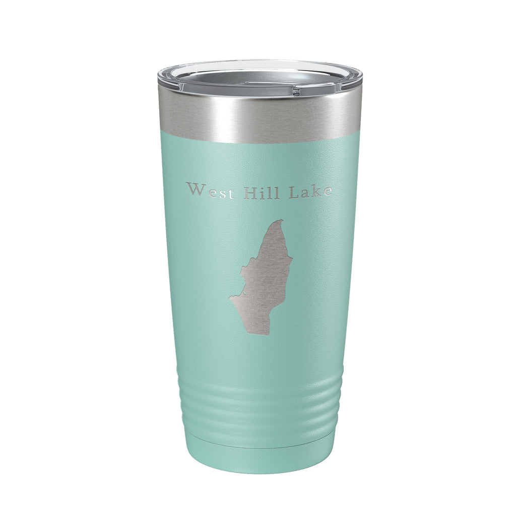 West Hill Lake Pond Map Tumbler Travel Mug Insulated Laser Engraved Coffee Cup Connecticut 20 oz
