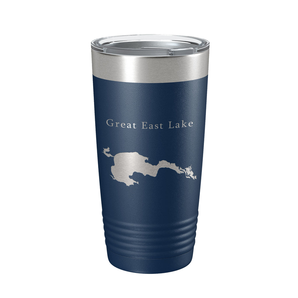 Great East Lake Map Tumbler Travel Mug Insulated Laser Engraved Coffee Cup Maine New Hampshire 20 oz