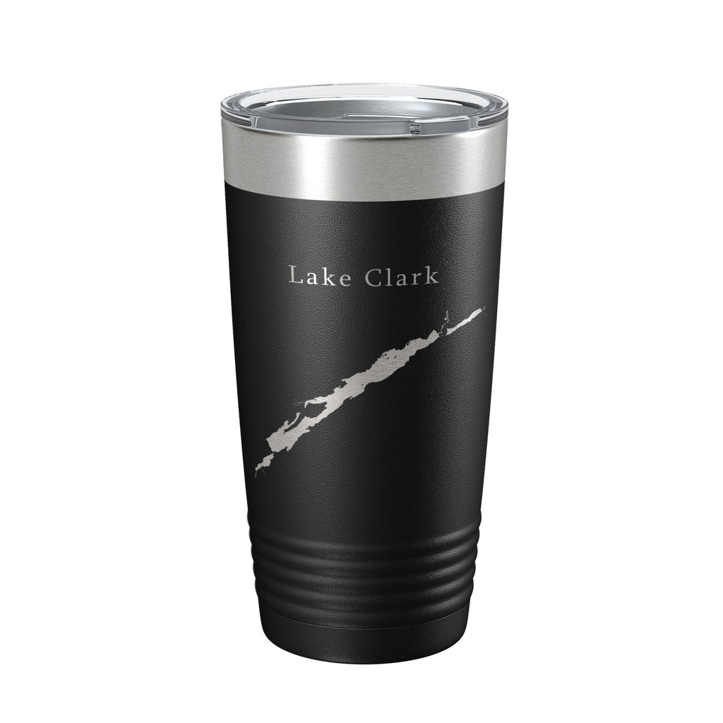 Lake Clark Map Tumbler Travel Mug Insulated Laser Engraved Coffee Cup Alaska 20 oz