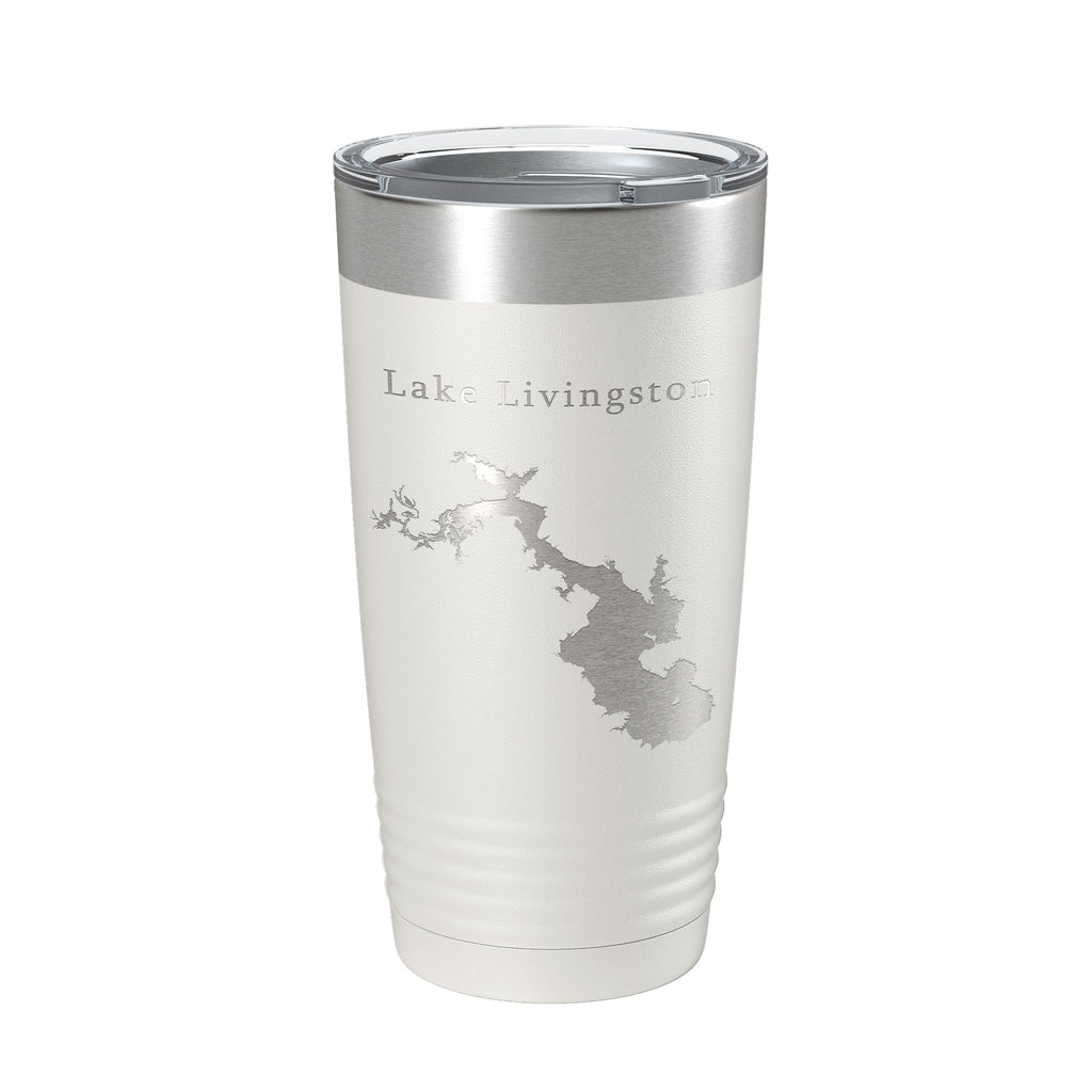Lake Livingston Map Tumbler Travel Mug Insulated Laser Engraved Coffee Cup Texas 20 oz