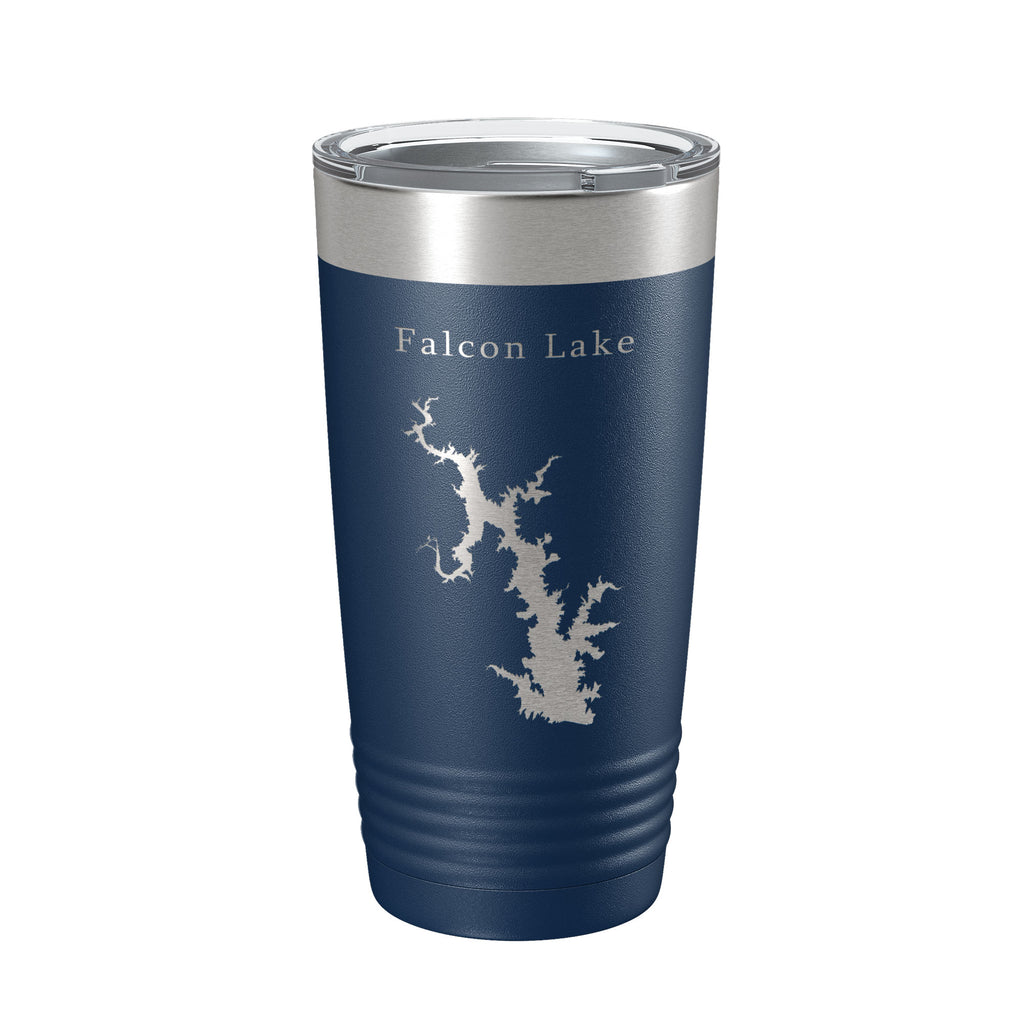 Falcon Lake International Reservoir Lago Map Tumbler Travel Mug Insulated Laser Engraved Coffee Cup Texas 20 oz
