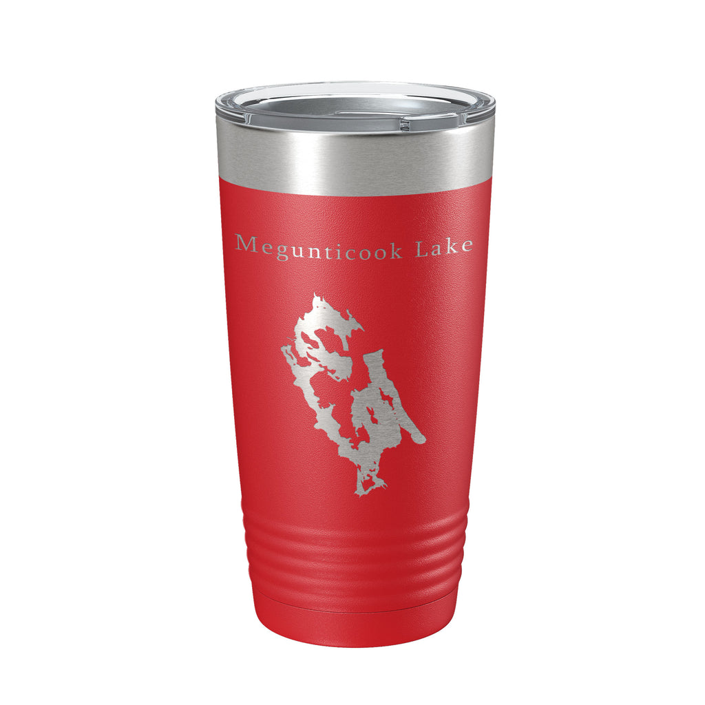 Megunticook Lake Map Tumbler Travel Mug Insulated Laser Engraved Coffee Cup Maine 20 oz