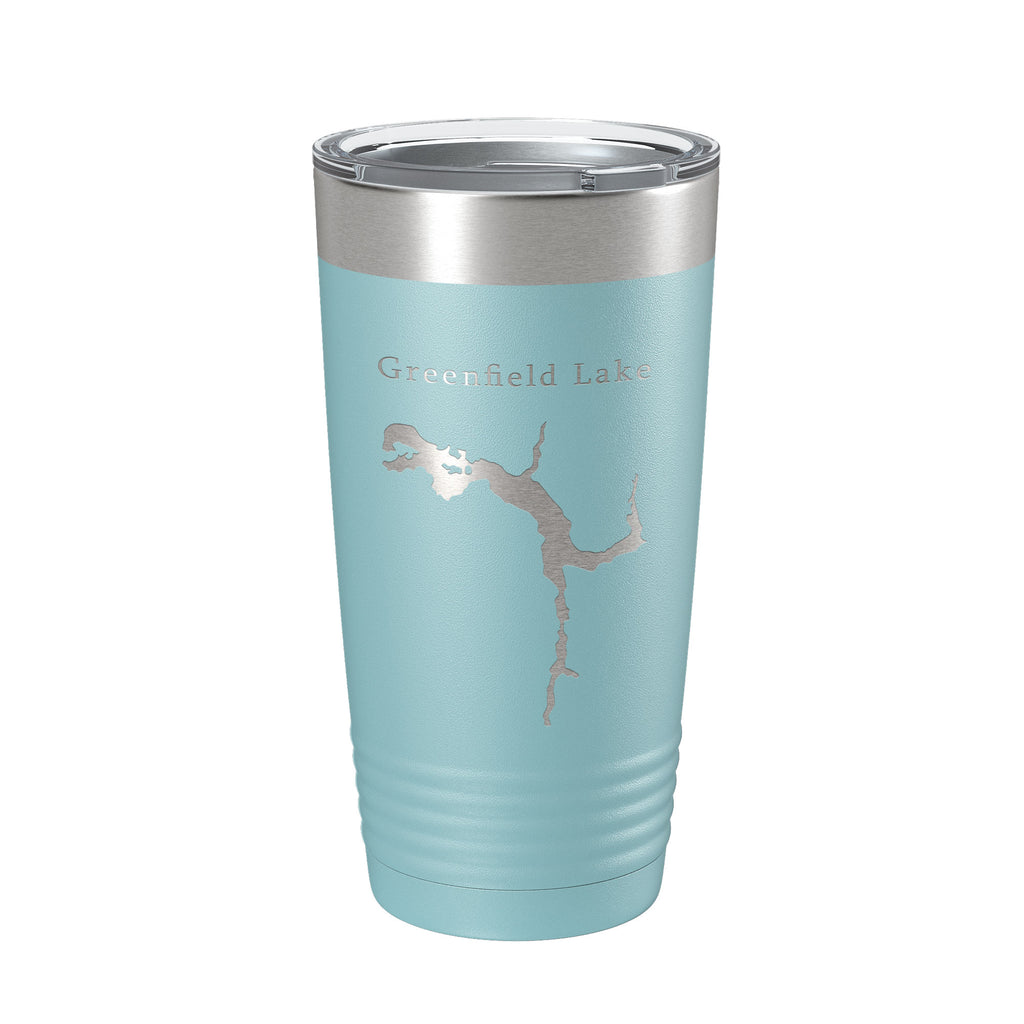 Greenfield Lake Map Tumbler Travel Mug Insulated Laser Engraved Coffee Cup Wilmington North Carolina 20 oz