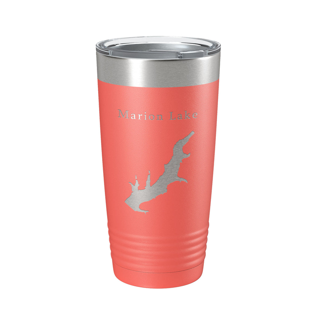Marion Lake Map Tumbler Travel Mug Insulated Laser Engraved Coffee Cup Kansas 20 oz