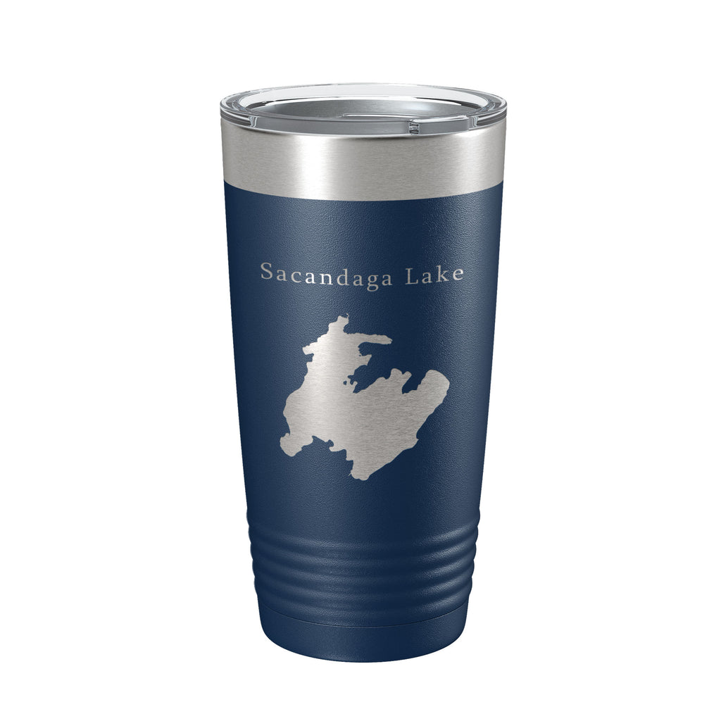 Sacandaga Lake Map Tumbler Travel Mug Insulated Laser Engraved Coffee Cup New York 20 oz