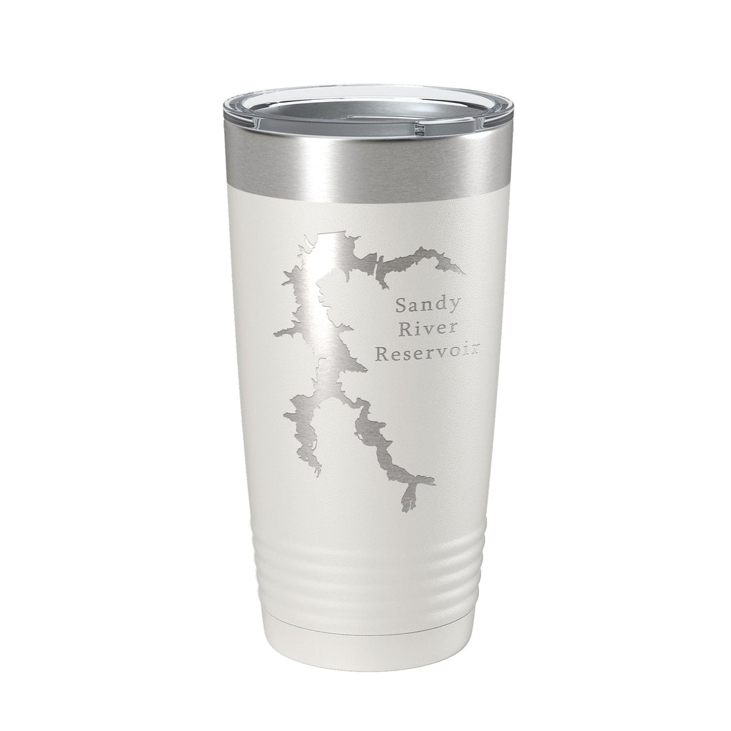 Sandy River Reservoir Tumbler Lake Map Travel Mug Insulated Laser Engraved Coffee Cup Virginia 20 oz