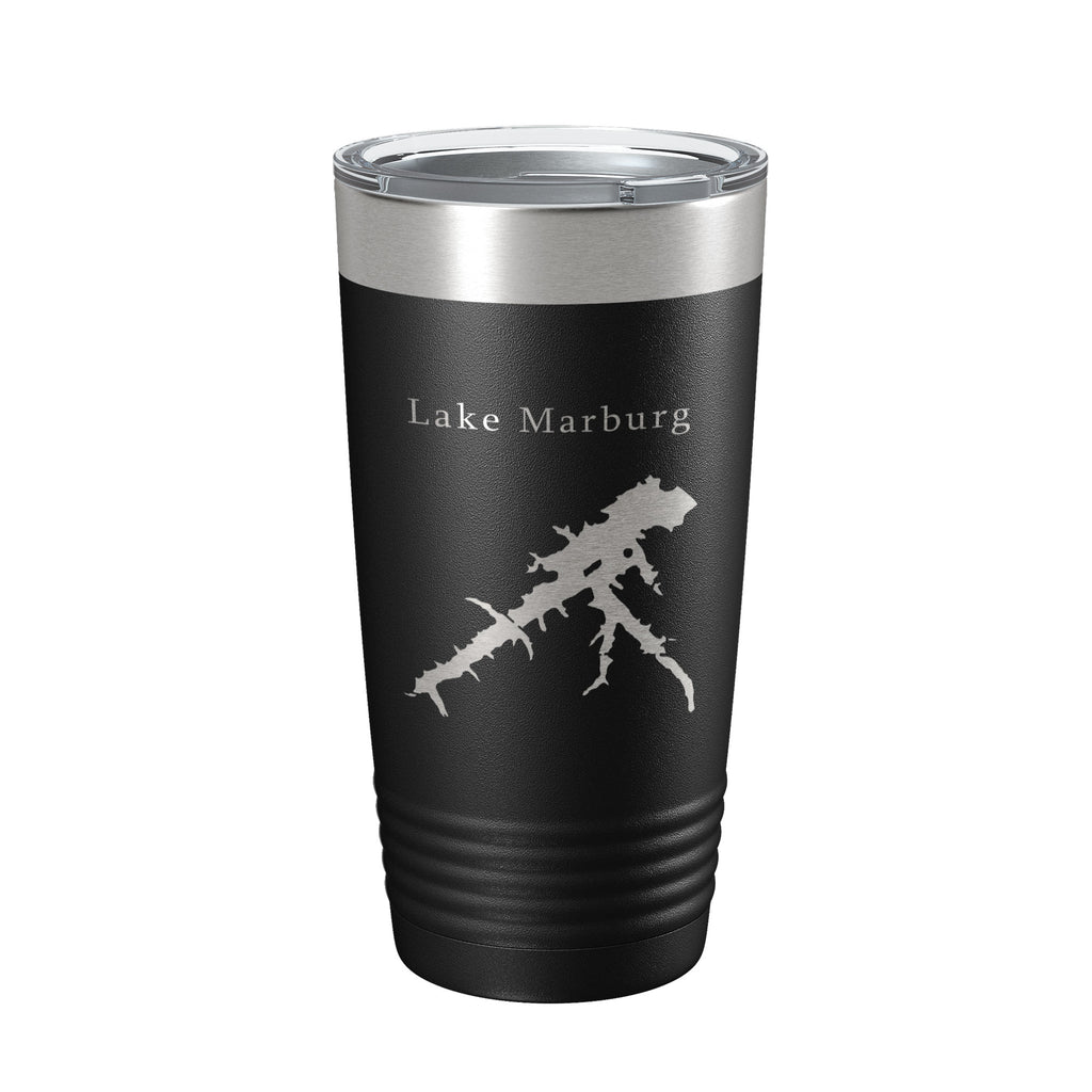 Lake Marburg Map Tumbler Travel Mug Insulated Laser Engraved Coffee Cup Pennsylvania 20 oz
