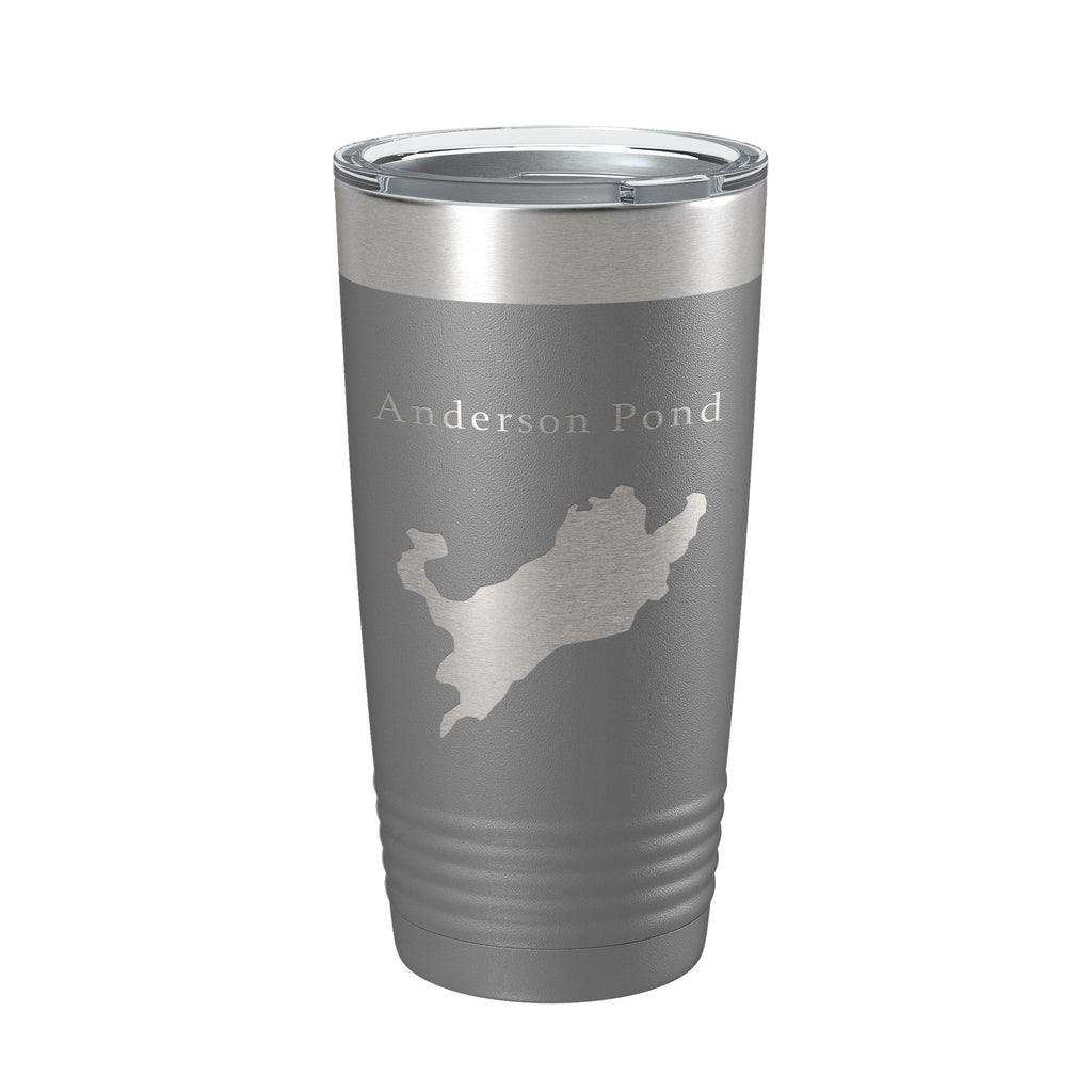Anderson Pond Tumbler Lake Map Travel Mug Insulated Laser Engraved Coffee Cup Connecticut 20 oz