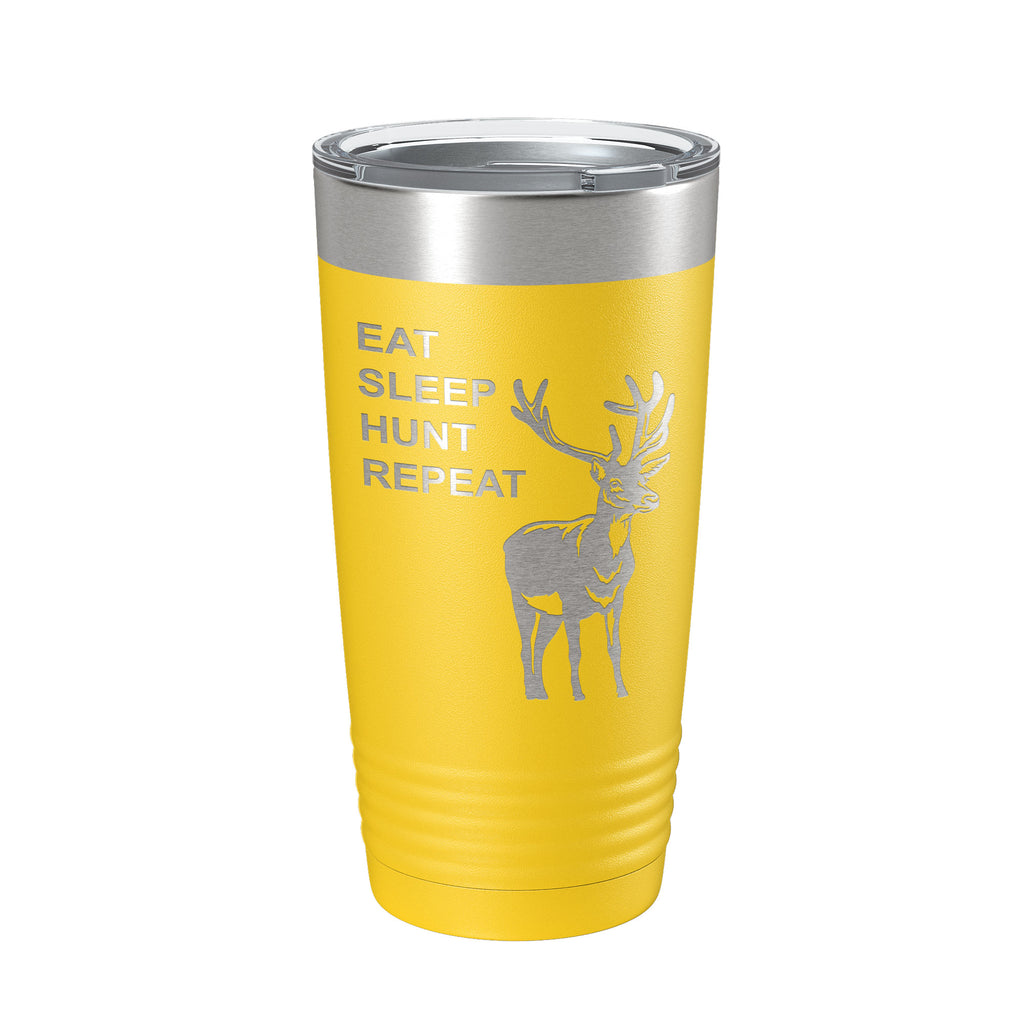 Deer Hunter Tumbler Eat Sleep Hunt Repeat Travel Mug Deer Hunting Insulated Laser Engraved Coffee Cup Gift 20 oz