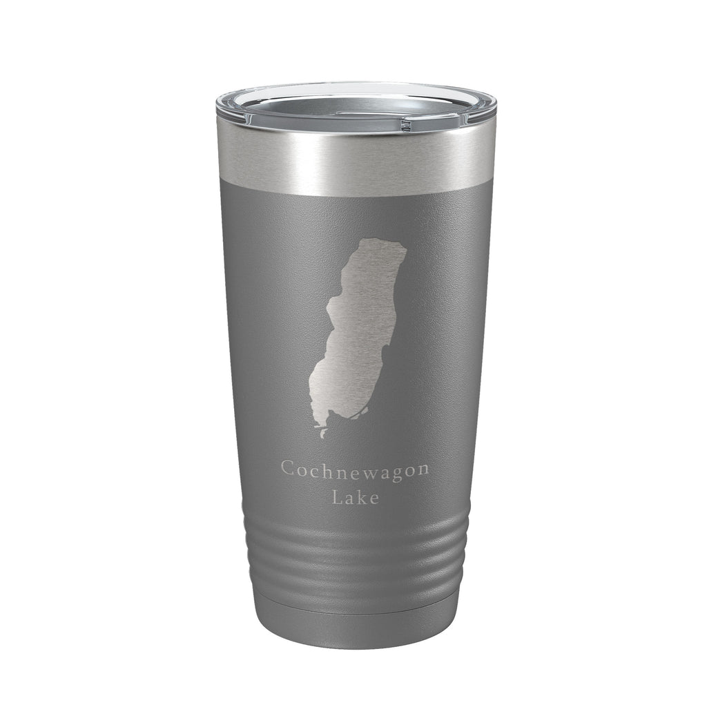 Cochnewagon Lake Pond Map Tumbler Travel Mug Insulated Laser Engraved Coffee Cup Maine 20 oz