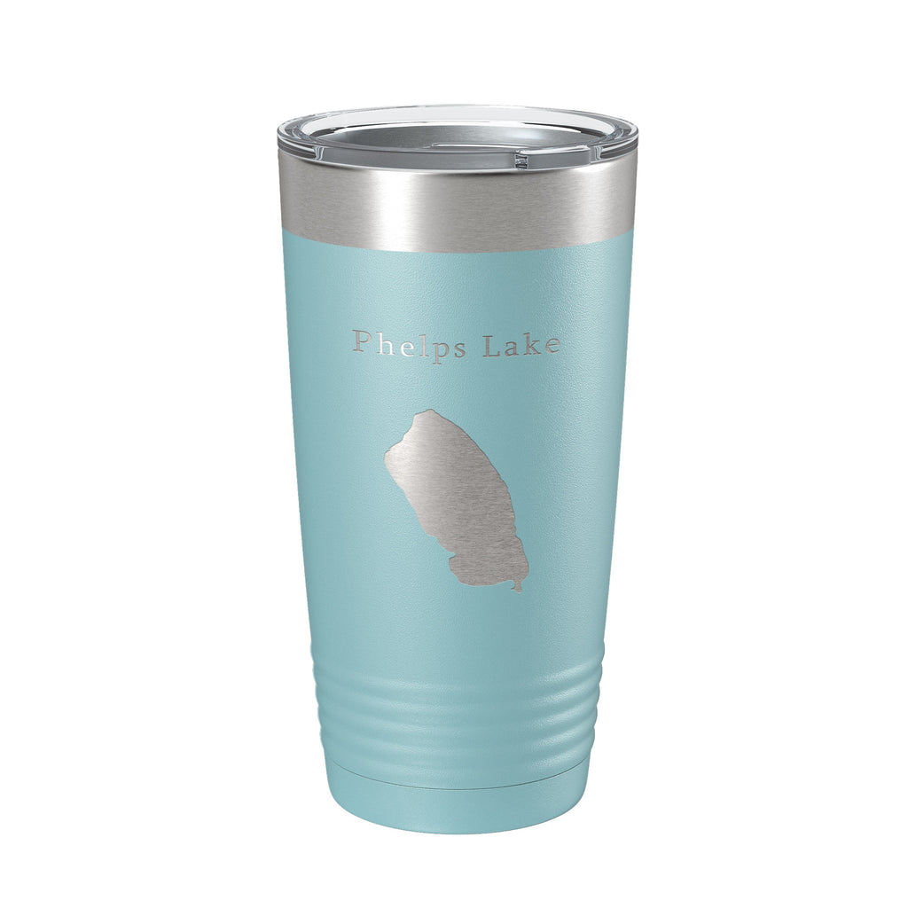 Phelps Lake Map Tumbler Travel Mug Insulated Laser Engraved Coffee Cup Wyoming 20 oz