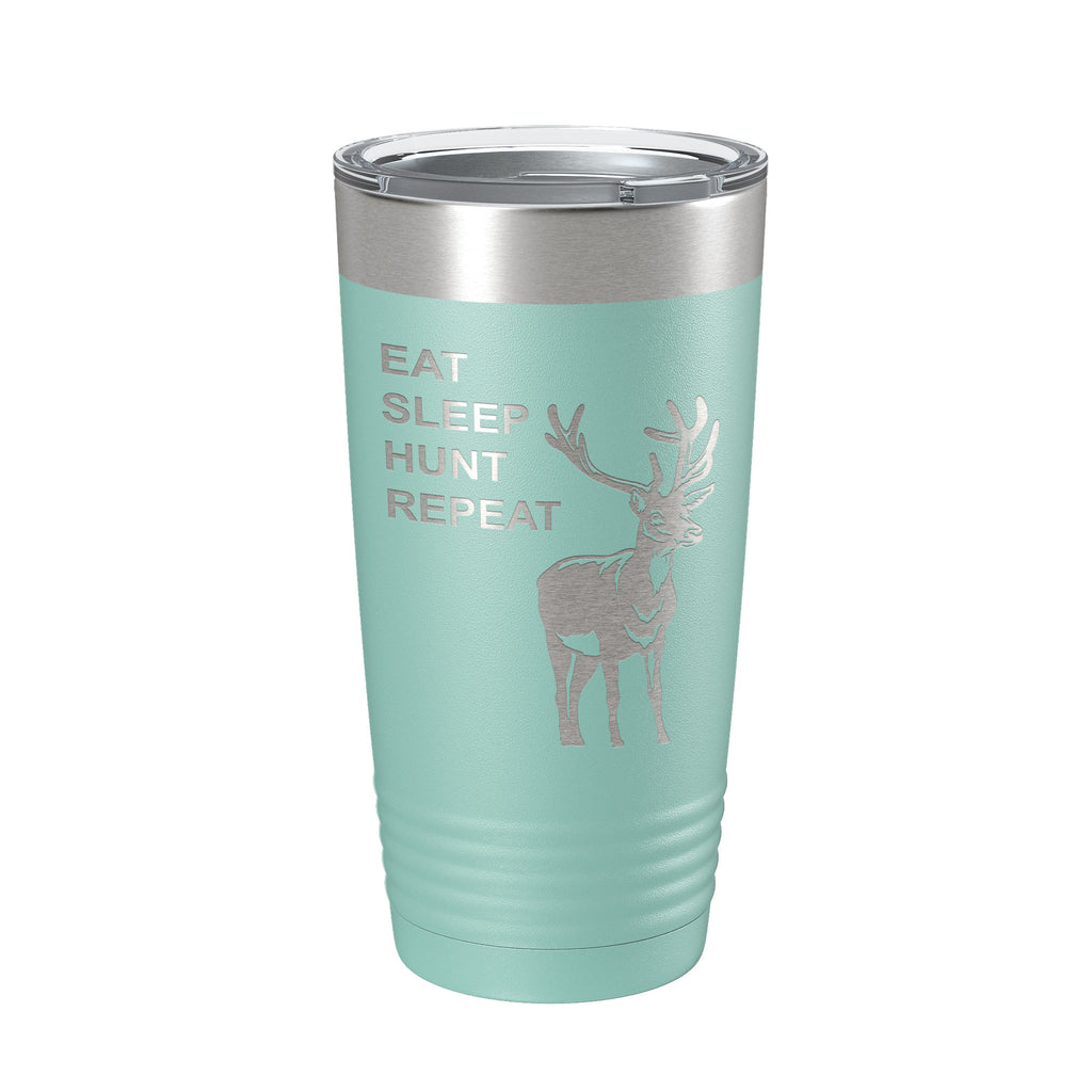 Deer Hunter Tumbler Eat Sleep Hunt Repeat Travel Mug Deer Hunting Insulated Laser Engraved Coffee Cup Gift 20 oz