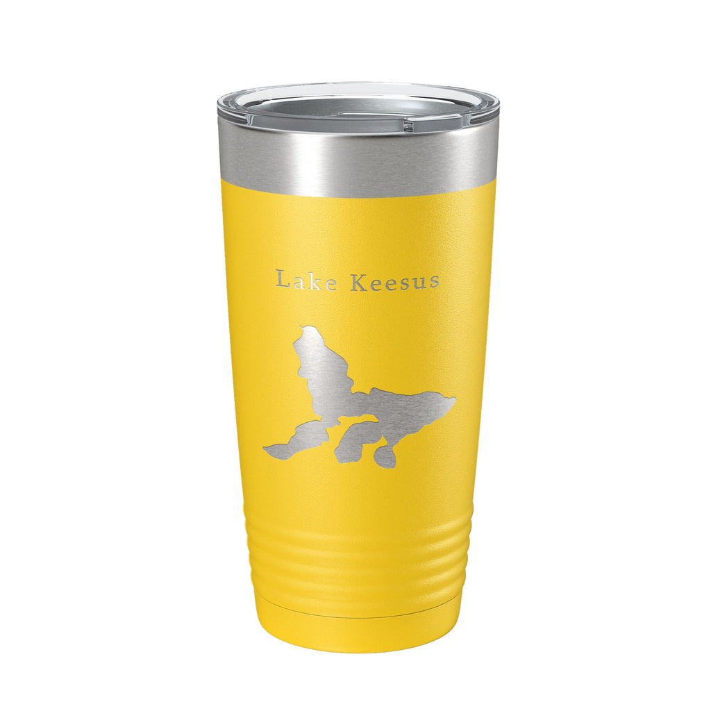 Lake Keesus Map Tumbler Travel Mug Insulated Laser Engraved Coffee Cup Wisconsin 20 oz