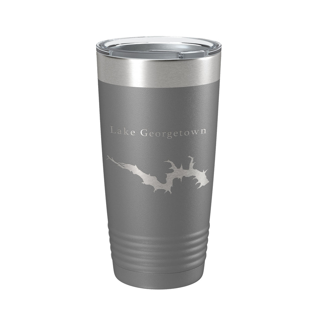 Lake Georgetown Map Tumbler Travel Mug Insulated Laser Engraved Coffee Cup Texas 20 oz