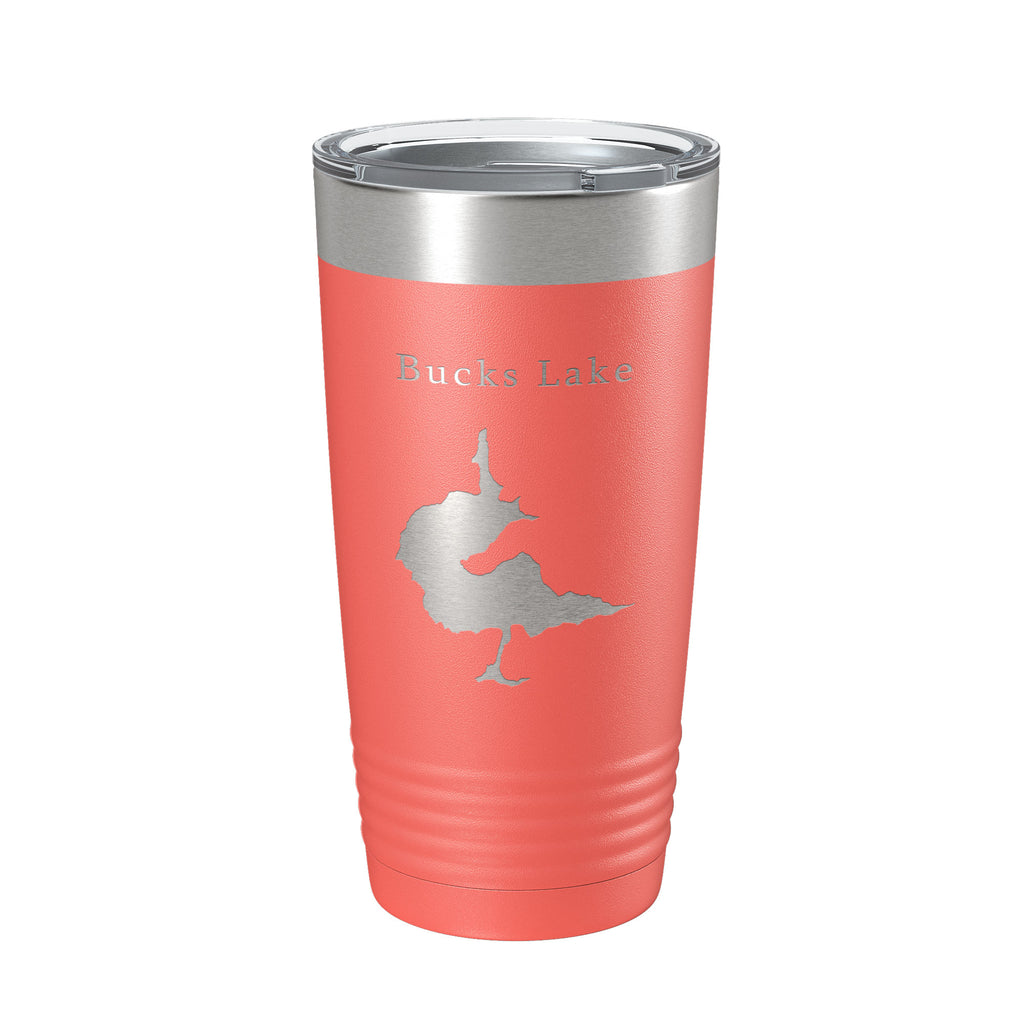 Bucks Lake Map Tumbler Travel Mug Insulated Laser Engraved Coffee Cup California 20 oz