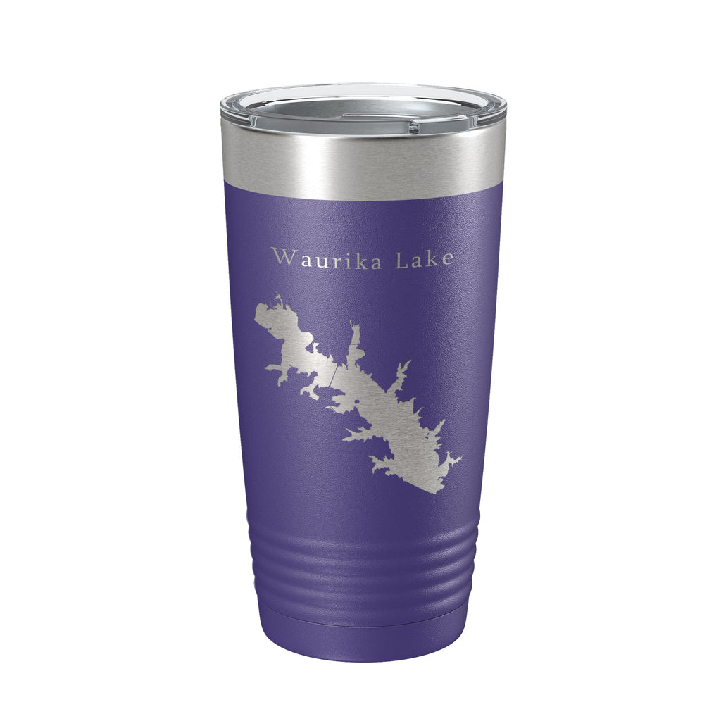 Waurika Lake Map Tumbler Travel Mug Insulated Laser Engraved Coffee Cup Oklahoma 20 oz