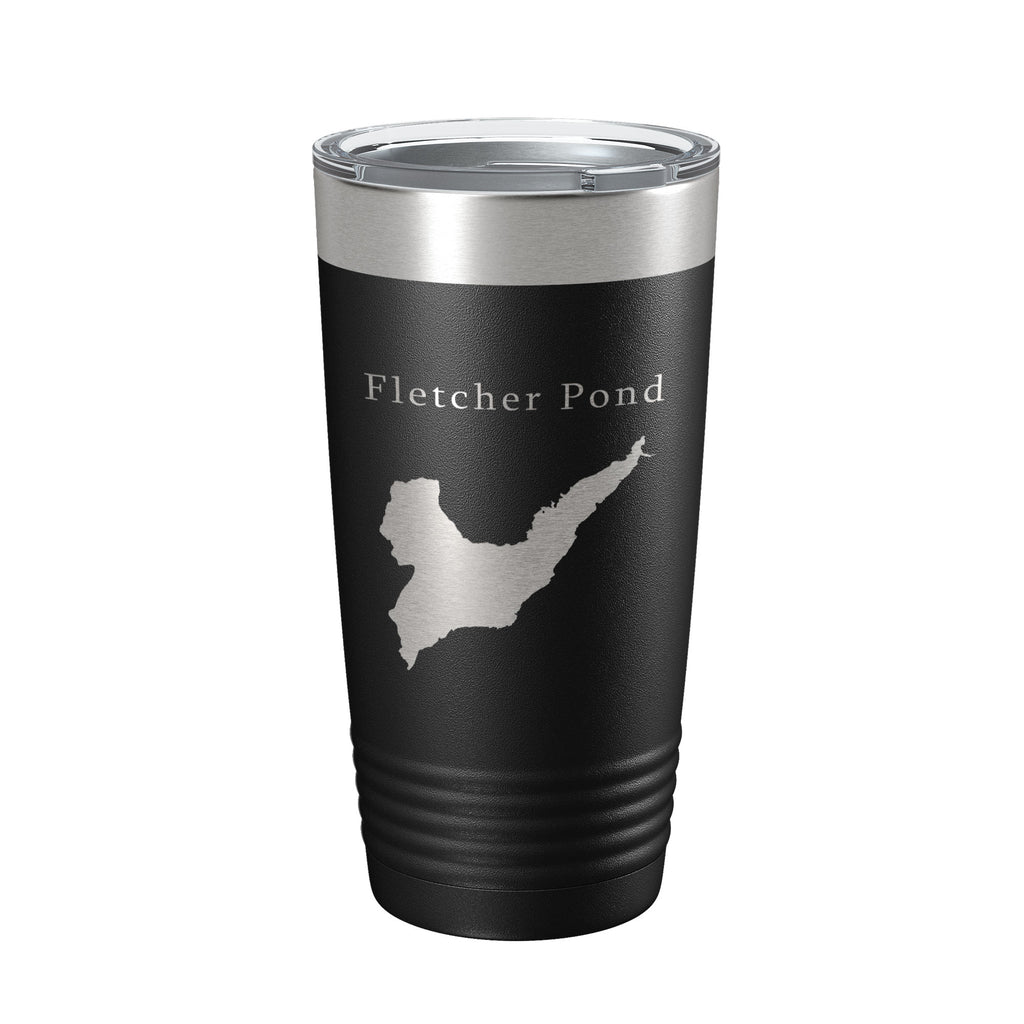 Fletcher Pond Tumbler Lake Map Travel Mug Insulated Laser Engraved Coffee Cup Michigan 20 oz