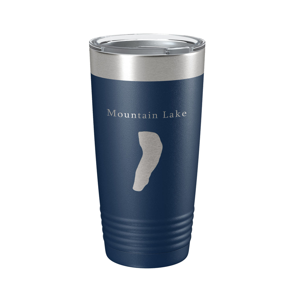 Mountain Lake Map Tumbler Travel Mug Insulated Laser Engraved Coffee Cup Virginia 20 oz
