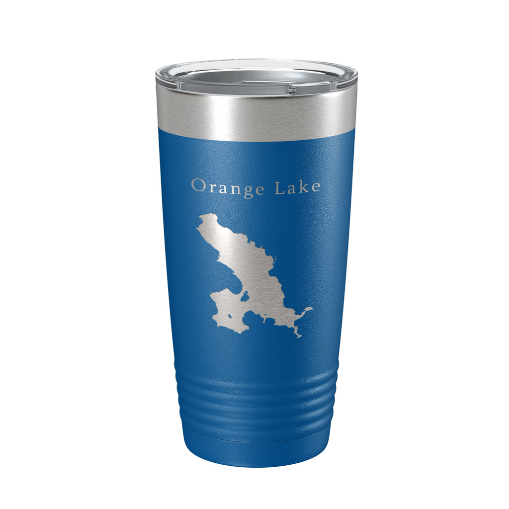 Orange Lake Map Tumbler Travel Mug Insulated Laser Engraved Coffee Cup Florida 20 oz