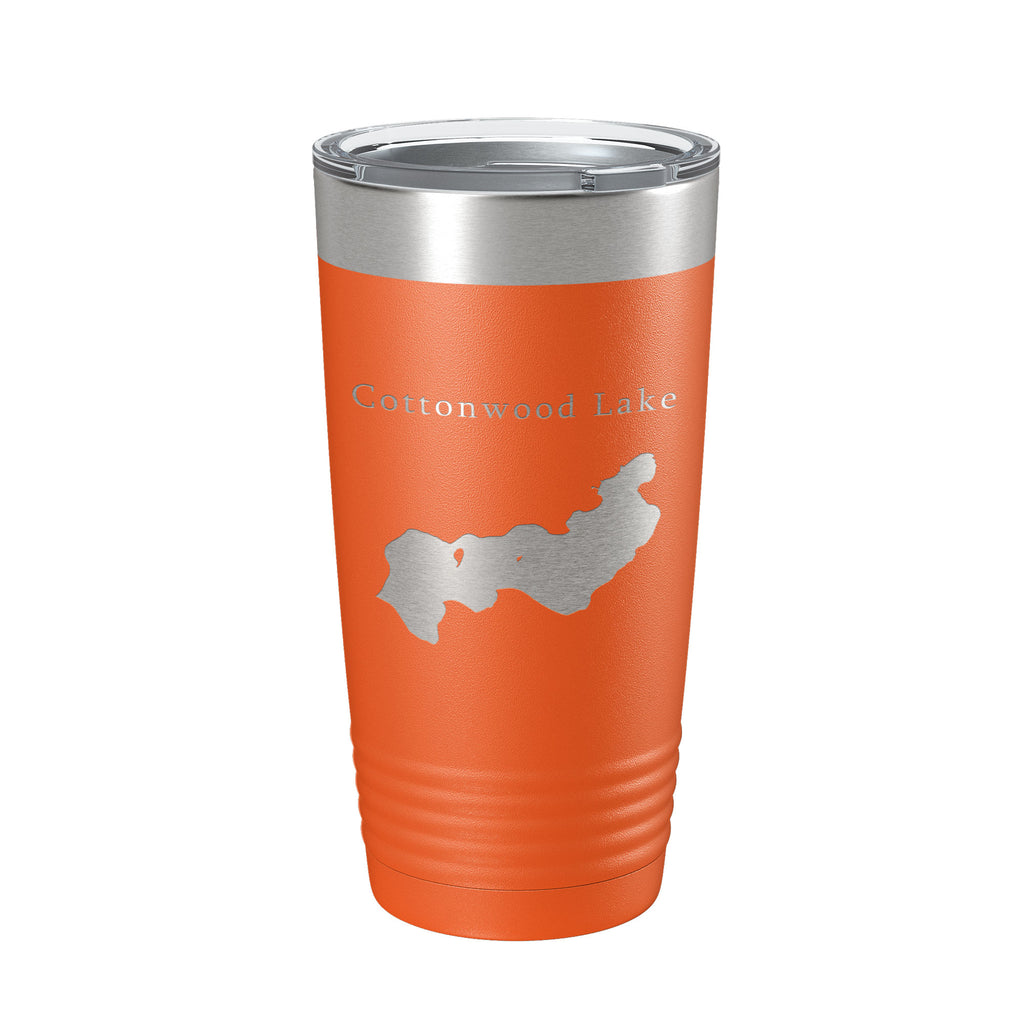 Cottonwood Lake Map Tumbler Travel Mug Insulated Laser Engraved Coffee Cup Alaska 20 oz