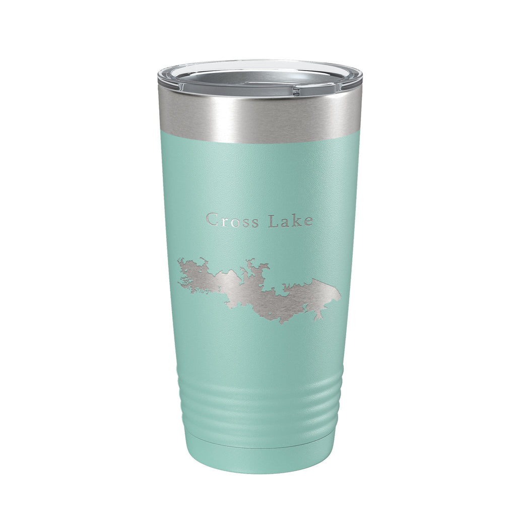 Cross Lake Map Tumbler Travel Mug Insulated Laser Engraved Coffee Cup Shreveport Louisiana 20 oz