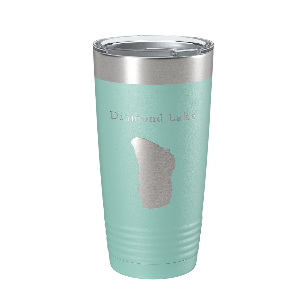 Diamond Lake Map Tumbler Travel Mug Insulated Laser Engraved Coffee Cup Oregon 20 oz