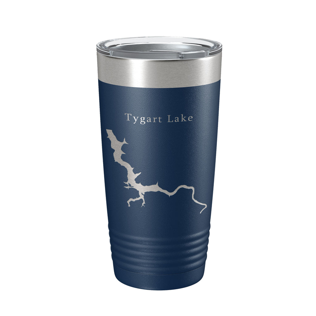 Tygart Lake Map Tumbler Travel Mug Insulated Laser Engraved Coffee Cup West Virginia 20 oz