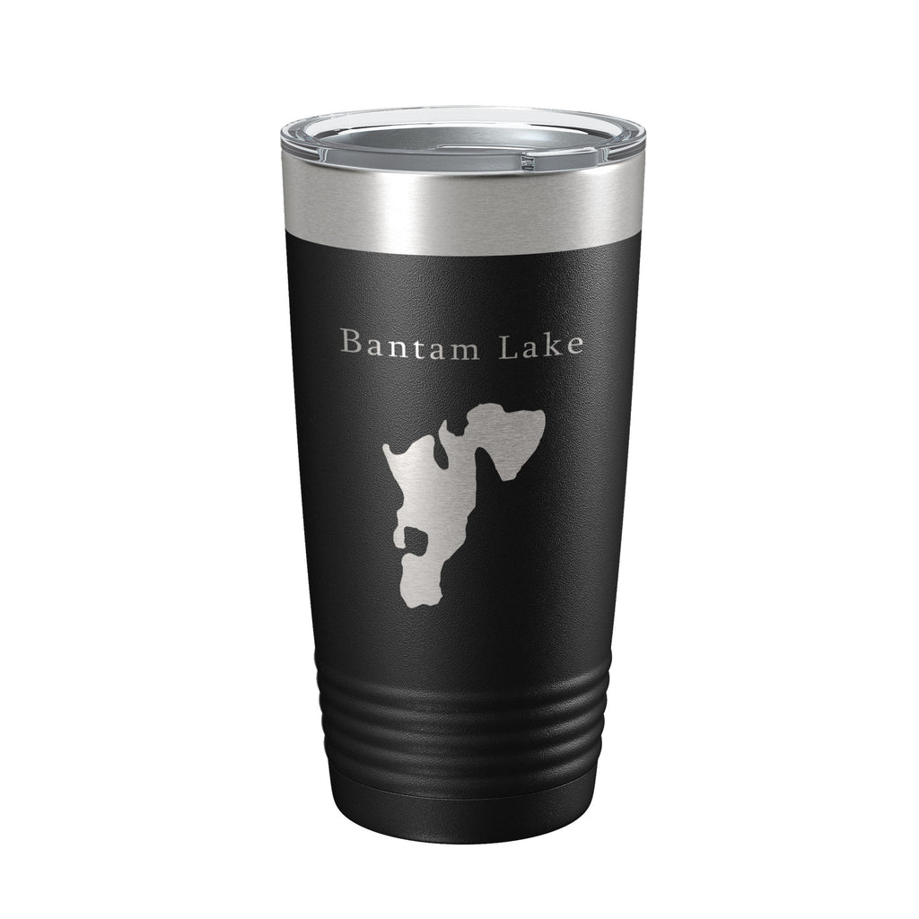 Bantam Lake Map Tumbler Travel Mug Insulated Laser Engraved Coffee Cup Connecticut 20 oz